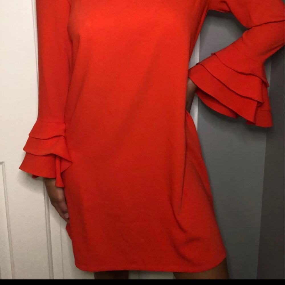 Sugar + Lips Magenta Flare Bell Sleeve V-Neck Dress size XL